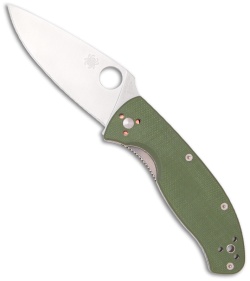 Spyderco Tenacious Folding Knife Green G-10 (3.375" Satin Plain) C122GPGR