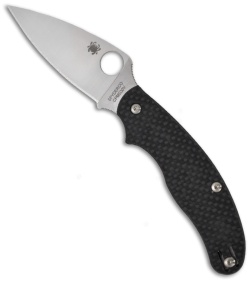 Spyderco UK Penknife Carbon Fiber Folding Knife (2.94" Satin Plain) C94CFP