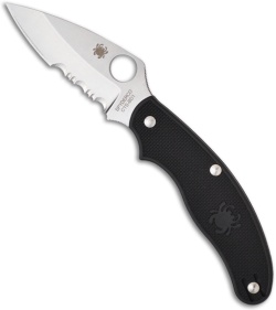 Spyderco UK Penknife Lightweight FRN Folding Knife (2.94" Satin Serr) C94PSBK