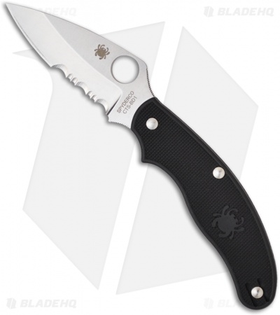 Spyderco UK Penknife Lightweight FRN Folding Knife (2.94" Satin Serr) C94PSBK