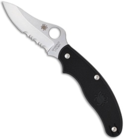 Spyderco UK Penknife Lightweight FRN Folding Knife (2.94" Satin Serr) C94PSBK3