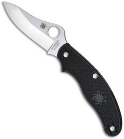 Spyderco UK Penknife Lightweight FRN Folding Knife (2.94" Satin Plain) C94PBK3
