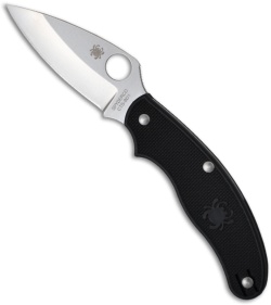 Spyderco UK Penknife Lightweight FRN Folding Knife (2.94" Satin Plain) C94PBK