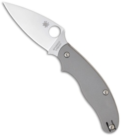 Spyderco UK Penknife Titanium Folding Knife (2.94" Satin Plain) C94TIP