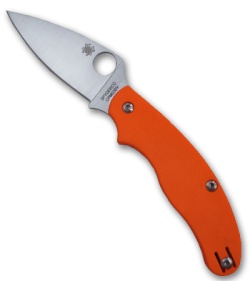Spyderco UK Penknife Safety Orange G-10 Folding Knife (2.94" Satin Plain) C94GOR