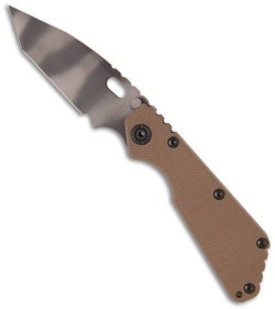 Strider Knives SMF Tanto Folding Knife Brown G-10 (3.9" Tiger Stripe Plain)
