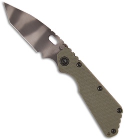 Strider Knives SMF Tanto Folding Knife Green G-10 (3.9" Tiger Stripe Plain)