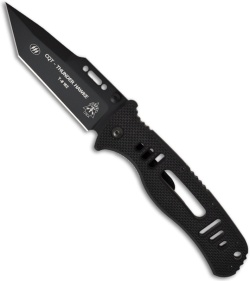 TOPS Knives CQT Thunder Hawke Tanto Folding Knife (3.75" Black Plain) THK-01