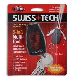 Swiss Tech 5-in-1 Multi-tool w/ Solar Rechargeable LED Flashlight