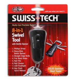 Swiss Tech Swivel Tool Keychain Multi-Tool 8-in-1
