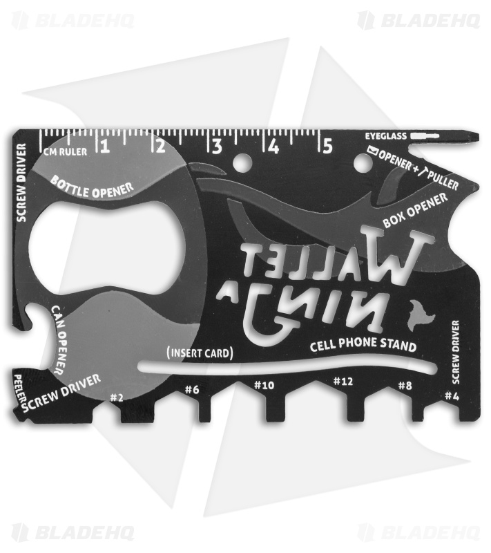 Wallet Ninja 18 in 1 Credit Card Multi Tool Black Blade HQ