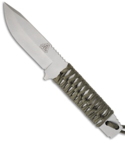 A.R.S. Paracord Survival Knife w/ Leather Sheath (4" Bead Blast Plain) ARS06