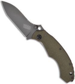 Bastinelli Creations BBR1 Folder Collaboration Knife w/ Green G10 (3.63" Plain)