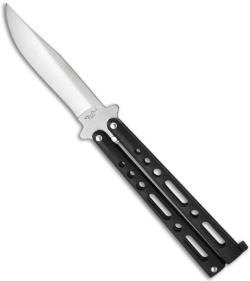Benchmark Black Butterfly Knife (4" Satin Plain)