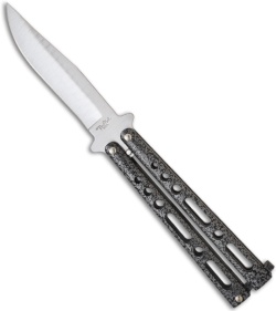 Benchmark Silver Butterfly Knife (4" Satin Plain)
