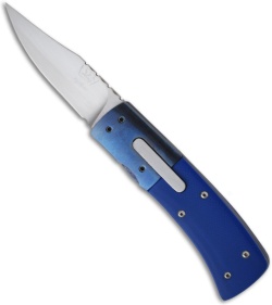 Bill King Custom Automatic Knife w/ Blue G-10 (2.3" Satin Plain)