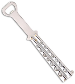 The "Bottle-Fly" Butterfly Knife Bottle Opener (Silver)