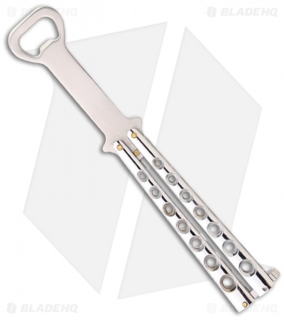 The "Bottle-Fly" Butterfly Knife Bottle Opener (Silver)