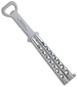 The Bartender "Bottle-Fly" Butterfly Knife Bottle Opener (Silver)