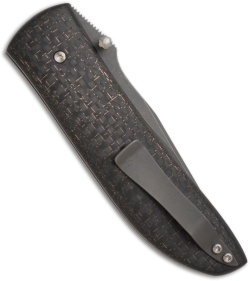 Brad Zinker Clip Point Folder w/ Lightning Strike Carbon Fiber (3.5" Plain)