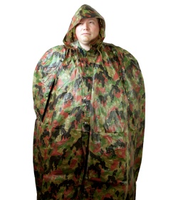 Poncho Heavy-Duty Vinyl Wet Weather Swiss Camo Surplus