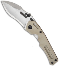 Dwaine Carrillo Tunnel Ratt Model 6 Spear Point Folder Knife Tan G10 (4" Satin)