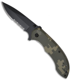 Colonial Knife Company 7002 Quick Flick Knife (3.125" Black Serr)