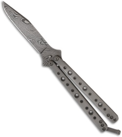 Craig Camerer Custom Damascus Butterfly Knife (4.15" Plain)