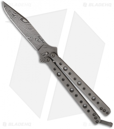 Craig Camerer Custom Damascus Butterfly Knife (4.15" Plain)