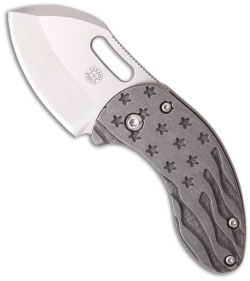 Curtiss Knives Custom Flag Nano Framelock Folder Knife Titanium (1.75" Plain)