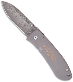 Custom Bob Dozier Large Folding Hunter Knife DK-FHL Titanium (3.5" Damascus)
