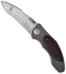 Custom Allen Elishewitz Scout Knife Titanium Framelock Folder (3.5" Damascus)