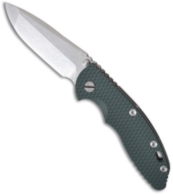 Rick Hinderer XM-18 3.5" Folding Knife w/ Green G-10 (3.5" Stonewash Plain)