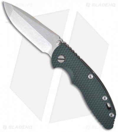 Rick Hinderer XM-18 3.5" Folding Knife w/ Green G-10 (3.5" Stonewash Plain)