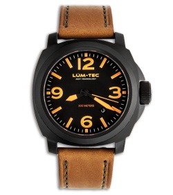 Lum-Tec M56 Quartz Luminous Men's Chronograph Watch w/ PVD Coating (Orange)