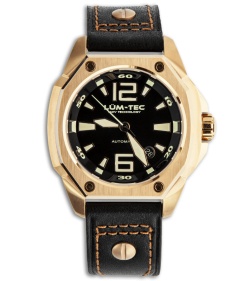 Lum-Tec V4 Phantom MVD Luminous Men's Chronograph w/ Rose Gold PVD Coating
