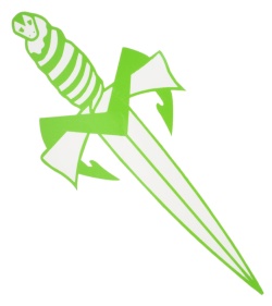 Microtech Knives 8" Lime Green Dagger Logo Vinyl Decal Car Sticker
