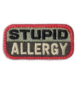 MSM Stupid Allergy Hook Velcro Back Patch (ACU)