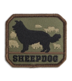 MSM Sheepdog Patch Hook Velcro Back (Forest)