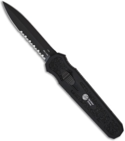 MOD Triton D/A OTF James Bond Knife Dagger Automatic (3.6" Black Plain/Serr) #51