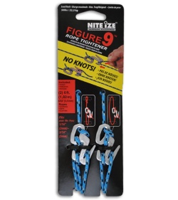 Nite Ize Figure 9 Small Rope Tightener (2 Silver Units w/Rope)