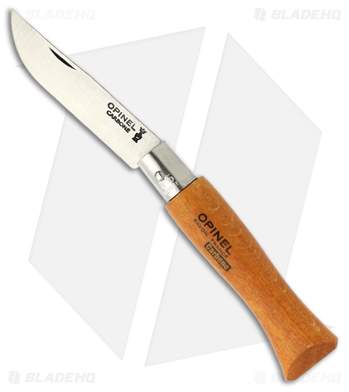 Opinel Knives No. 5 Carbon Steel Knife Beech Wood (2.4" Satin) Blade HQ