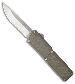 Lightning D/A OTF Grey Automatic Knife (3.5" Satin Serr)