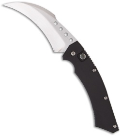 Reese Weiland Custom Hawk Automatic Knife w/ Black Lip Pearl Button (Hand Satin)