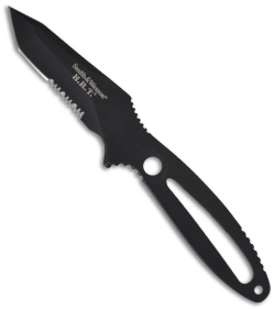 Smith & Wesson HRT 4 Fixed Blade Knife w/Sheath (3.25" Black Serr) SWHRT4N
