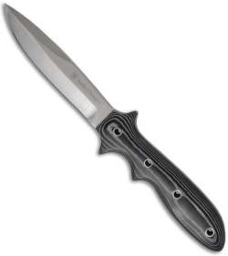 Smith & Wesson Micarta Boot Fixed Blade Knife w/Sheath (Satin PLN) SWMB