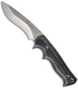 Smith & Wesson Micarta Hunter Fixed Blade Knife w/Sheath (Satin PLN) SWMH