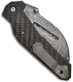 Sniper Bladeworks S1 Prototype Folder w/ Carbon Fiber (4" Damascus)