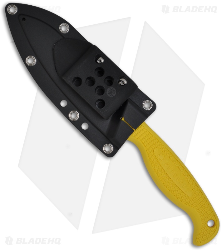 Spyderco Aqua Salt Yellow Fixed Blade Dive Knife (4.69" Satin Serr