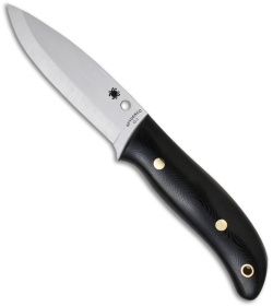 Spyderco Bushcraft Knife Fixed Blade G-10 Handle (4" Satin Plain) FB26GP